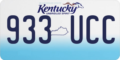 KY license plate 933UCC