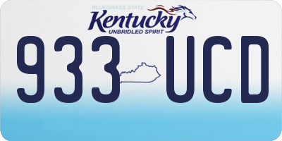KY license plate 933UCD