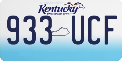 KY license plate 933UCF