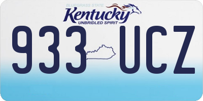 KY license plate 933UCZ