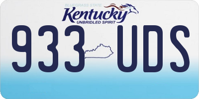 KY license plate 933UDS