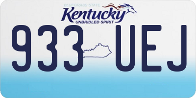 KY license plate 933UEJ