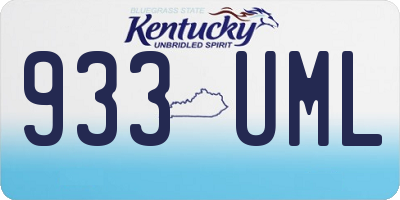 KY license plate 933UML