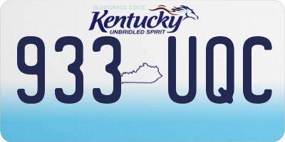 KY license plate 933UQC