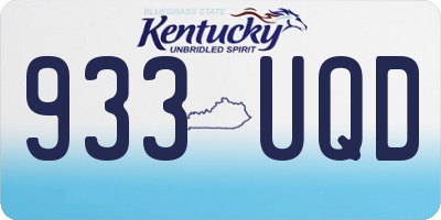 KY license plate 933UQD
