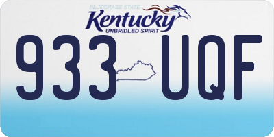 KY license plate 933UQF