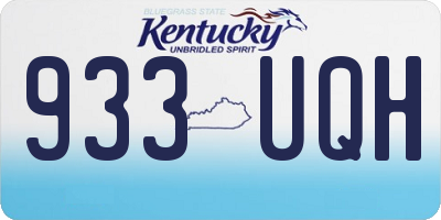 KY license plate 933UQH