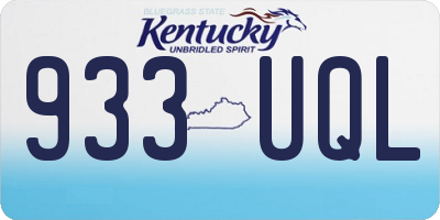 KY license plate 933UQL
