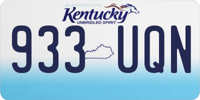 KY license plate 933UQN