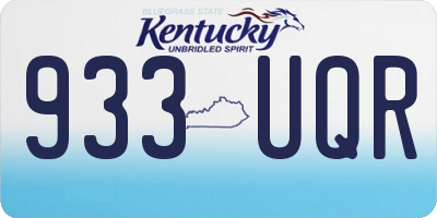 KY license plate 933UQR