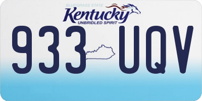 KY license plate 933UQV