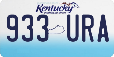 KY license plate 933URA