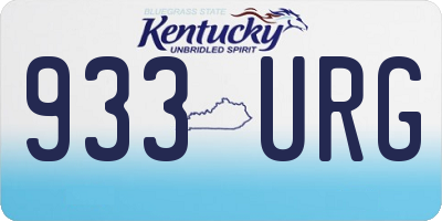 KY license plate 933URG