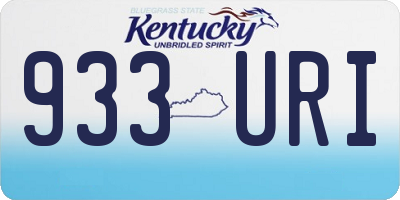 KY license plate 933URI