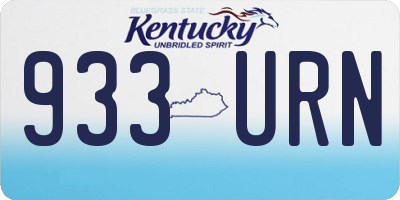 KY license plate 933URN