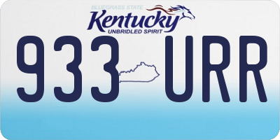 KY license plate 933URR