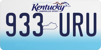 KY license plate 933URU