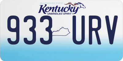 KY license plate 933URV