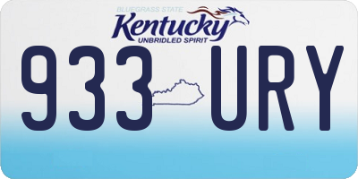 KY license plate 933URY