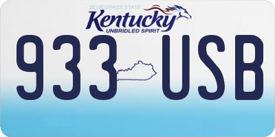 KY license plate 933USB