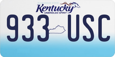KY license plate 933USC