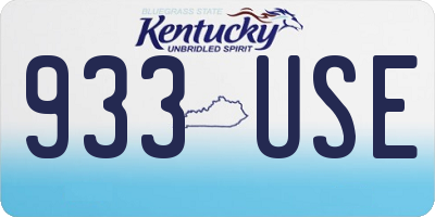 KY license plate 933USE
