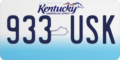 KY license plate 933USK