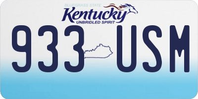 KY license plate 933USM