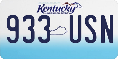 KY license plate 933USN
