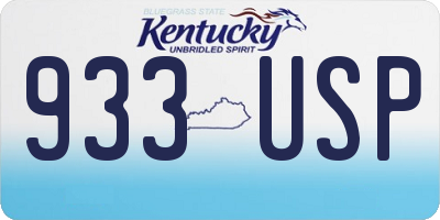 KY license plate 933USP
