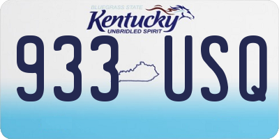 KY license plate 933USQ