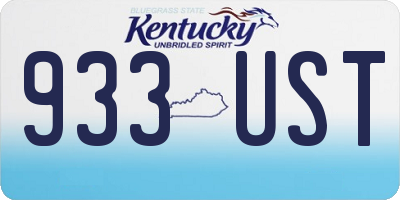 KY license plate 933UST