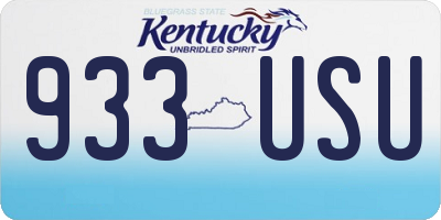 KY license plate 933USU