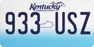 KY license plate 933USZ