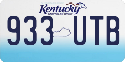 KY license plate 933UTB