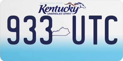 KY license plate 933UTC