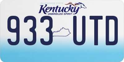 KY license plate 933UTD