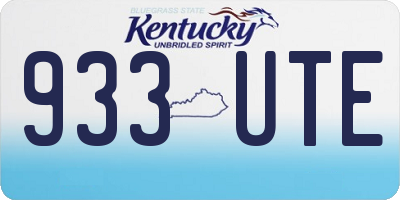 KY license plate 933UTE