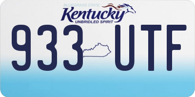 KY license plate 933UTF