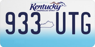 KY license plate 933UTG