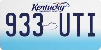 KY license plate 933UTI