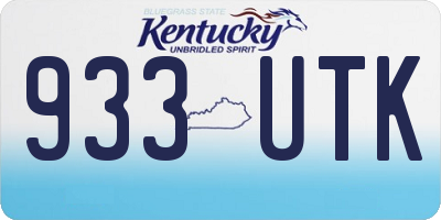KY license plate 933UTK