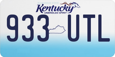 KY license plate 933UTL