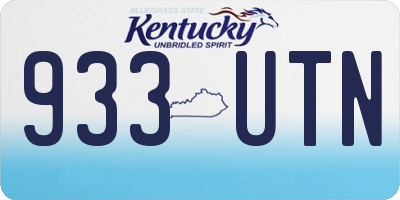 KY license plate 933UTN