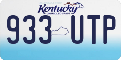 KY license plate 933UTP