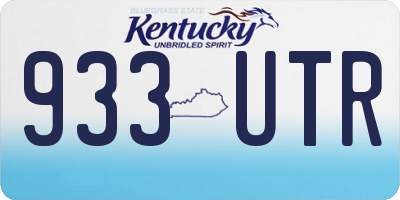 KY license plate 933UTR