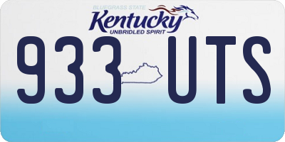 KY license plate 933UTS
