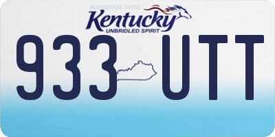 KY license plate 933UTT