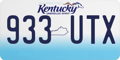 KY license plate 933UTX