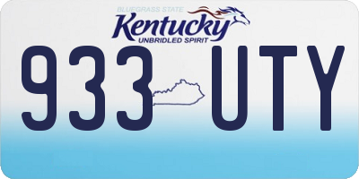 KY license plate 933UTY